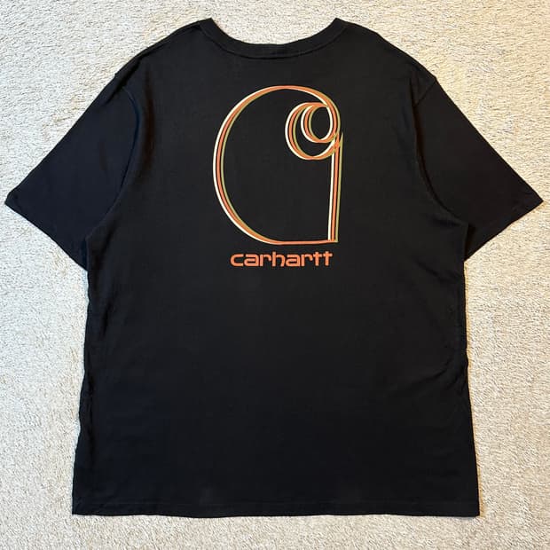 칼하트 CARHARTT 릴렉스핏 빅로고 반팔 티셔츠 블랙