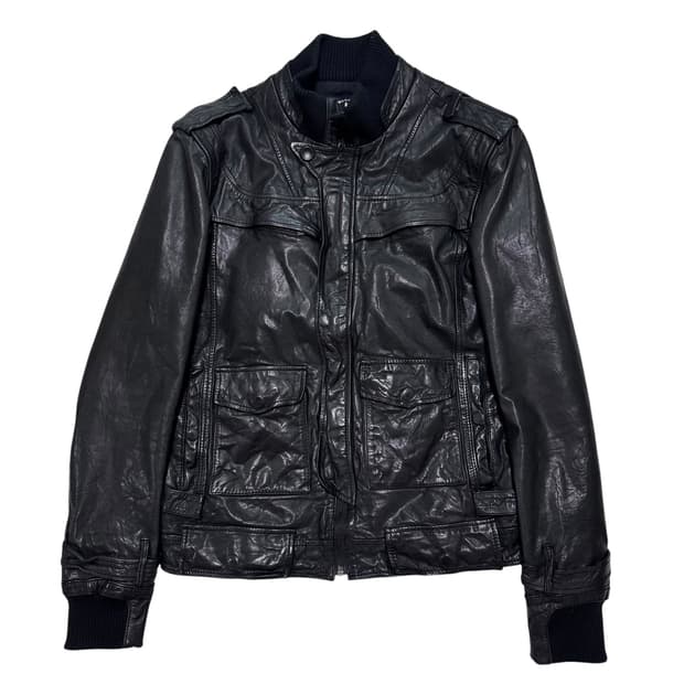 버커루 lamb skin pocket leather jacket