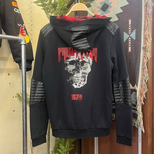 필립 플레인 주니어 레더 패널 후드집업 #csz765