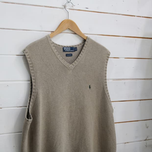 (착용컷) 폴로 랄프로렌 브이넥 니트 베스트 (남성용 105)