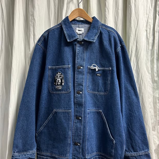 오베이 도베르만패치 데님자켓