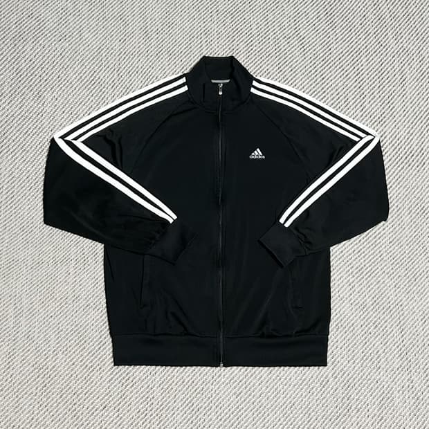 [L] adidas 아디다스 베이직 검/흰 트랙 트레이닝 져지
