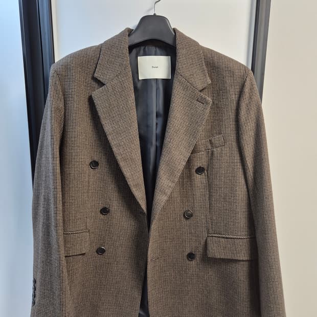 던스트 유니섹스 더블브레스티드 자켓 브라운 체크 L