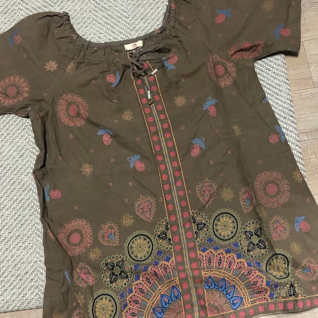 빈티지 모리걸 반팔 블라우스 