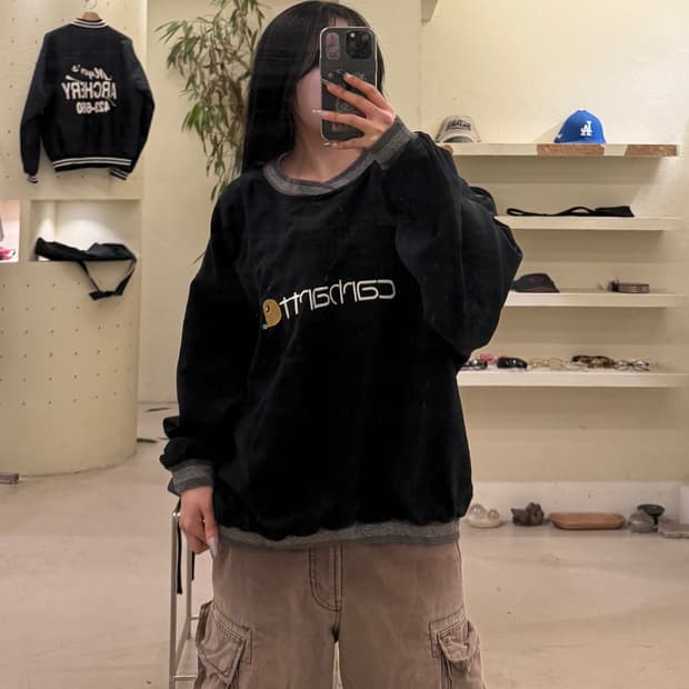 칼하트 로고 풀오버 윈드브레이커 