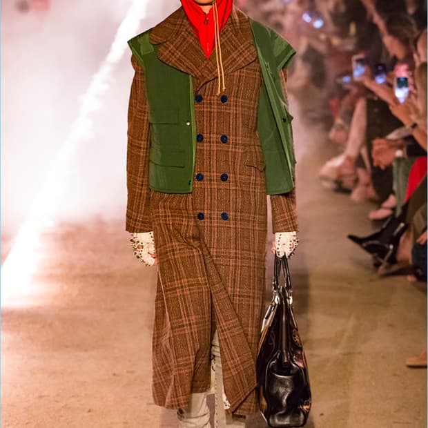 구찌 체크 후드코트