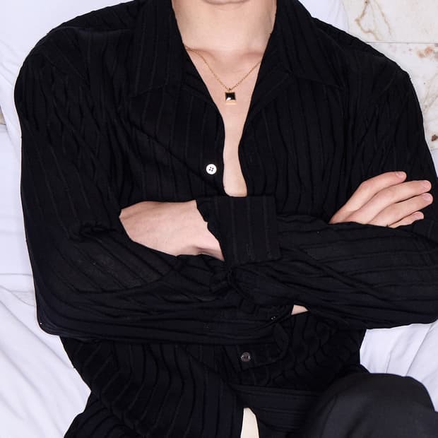 세비지 오픈카라 스트라이프 블랙셔츠 XL 판매