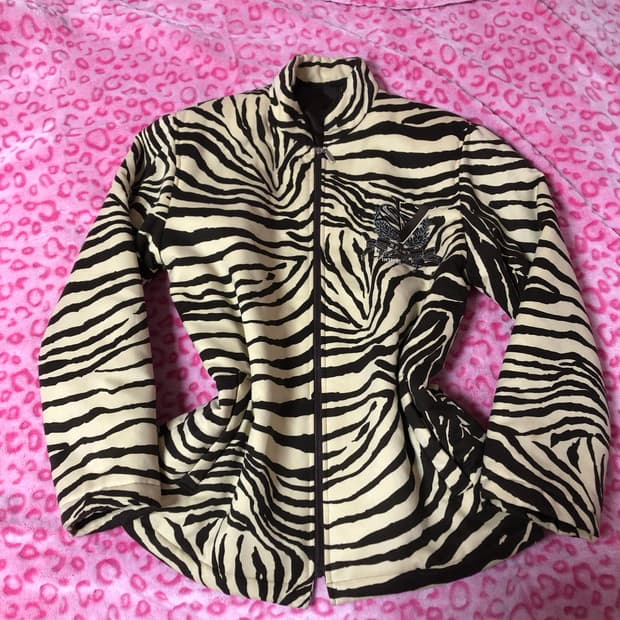갸루 빈티지 호피 지브라 아우터 자켓