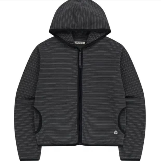 코이세이오 스트라이프 플리스 후드집업 차콜