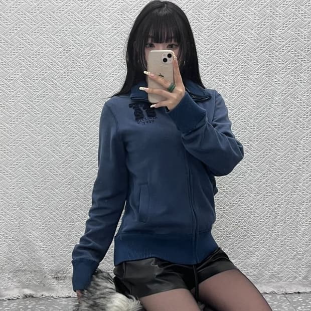 아베크롬비 올드스쿨 빈티지 데미지 집업 자켓 M C09740