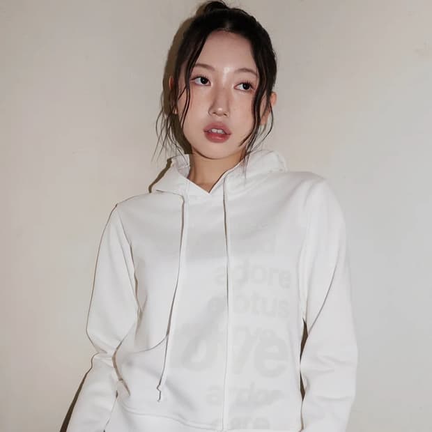 오피쉬 후드티 LETTERING HOODIE, WHITE