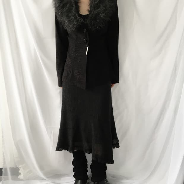 Fur trimming python mood jaacket