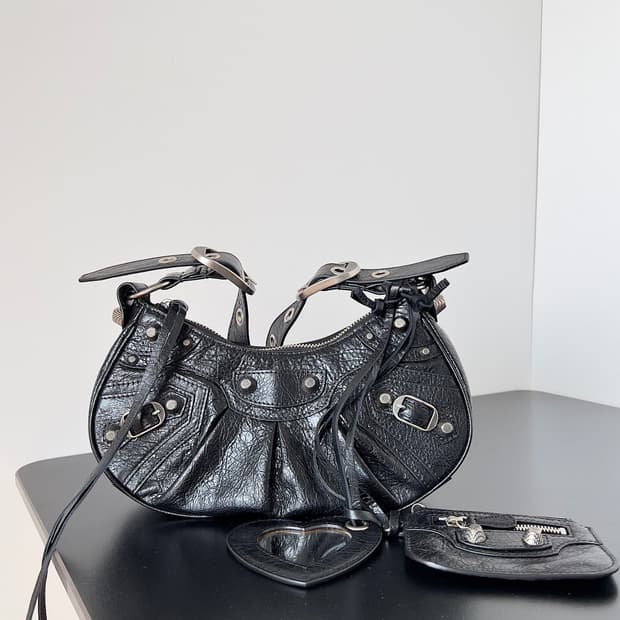 발렌시아가 르 카골 체인 미니백 블랙