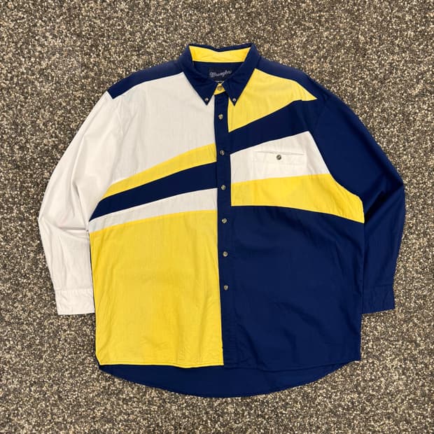 90s 랭글러 컬러블록 웨스턴 셔츠 (2XL)