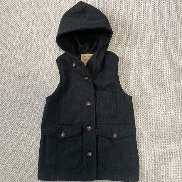 빈티지 켈렌 다크그레이 후드 울 베스트 