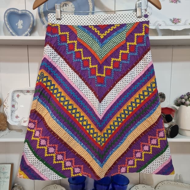 (엔젤블루, ANGEL BLUE) 자수 패치워크스커트