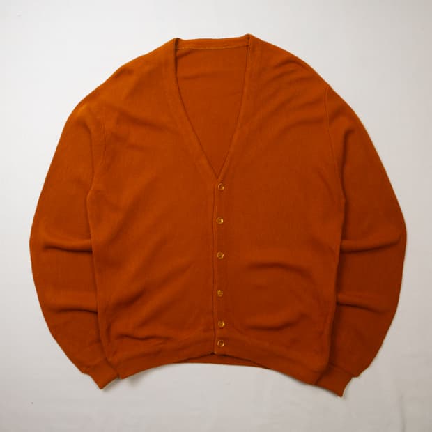 70s 버진 올른 아크릴 가디건 오렌지