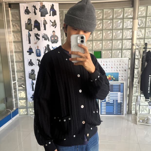 shell lace knitcardigan 니트 가디건
