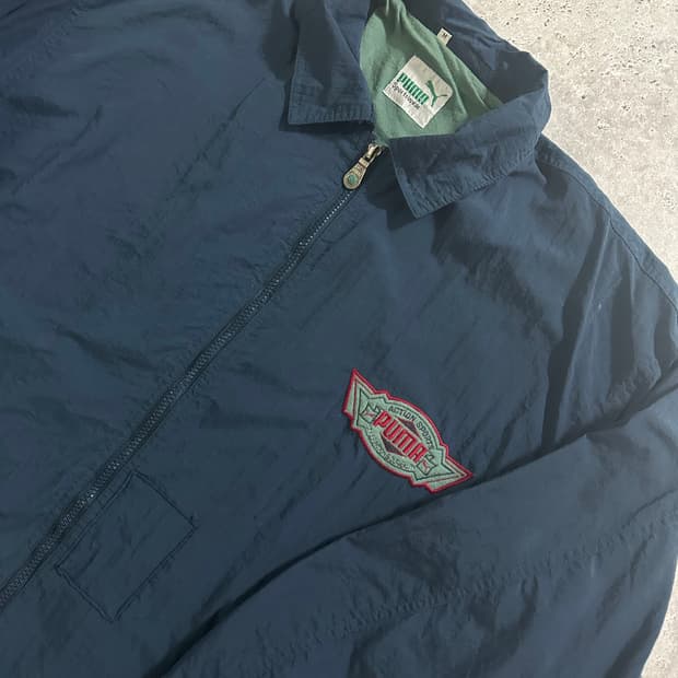 90s Puma 액션 스포츠 자수 나일론 자켓