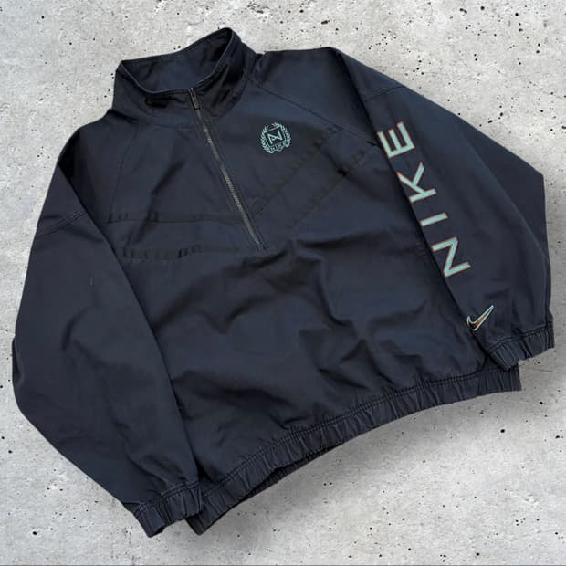 [2XL] 나이키 캔버스 빅로고 블랙 하프집업 자켓 C747