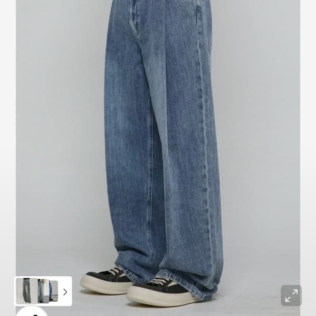 비긴202 콘밀 원턱 와이드 데님 팬츠