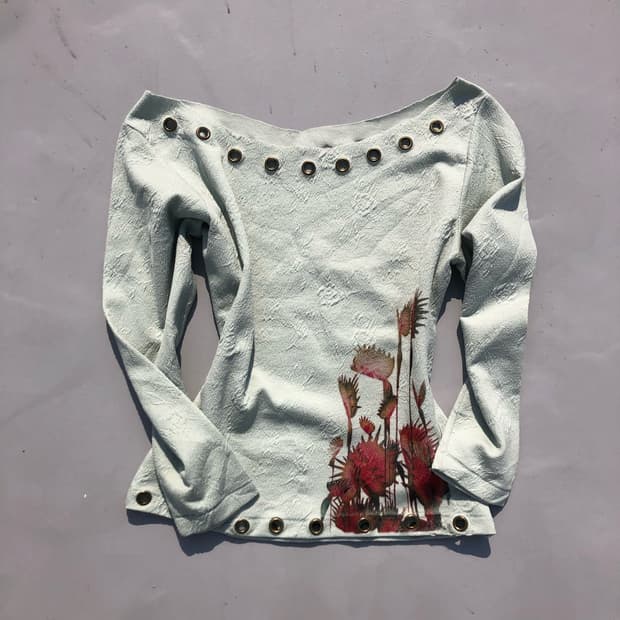 floral eyelet offshoulder top