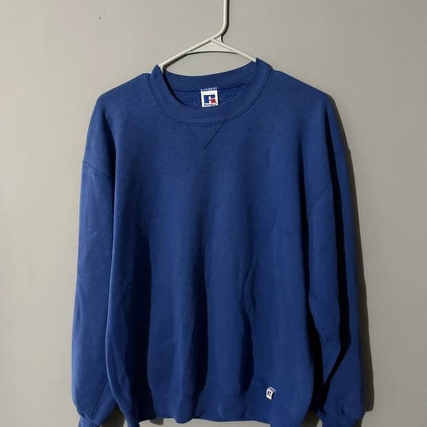  90s 러셀 애슬레틱 빈티지 블루 스웻셔츠