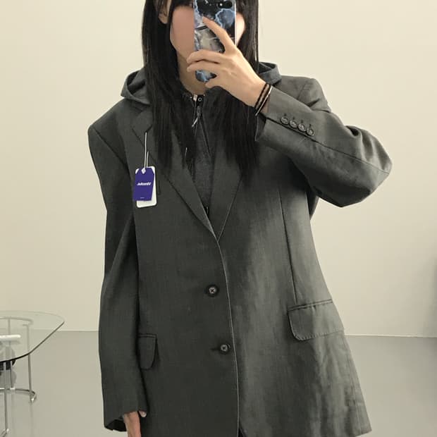 버버리 클래식 그레이 울 블레이저 자켓