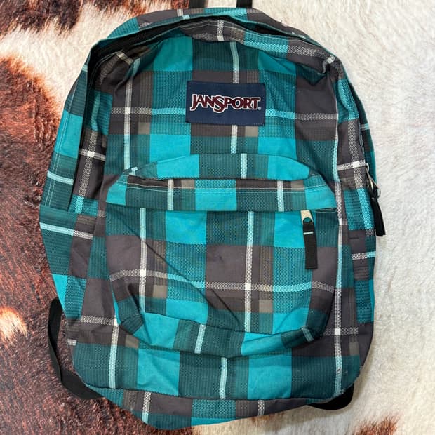 잔스포츠 Jansport T501 슈퍼브레이크 블루 체크 백팩 OS