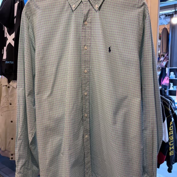 폴로 랄프로렌 네이비포니 그린 체크셔츠