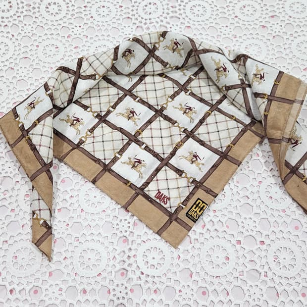 닥스(DAKS) 런던 승마 체크 손수건 새상품