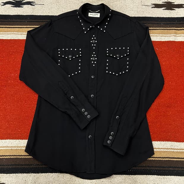 생로랑 스터드 웨스턴셔츠