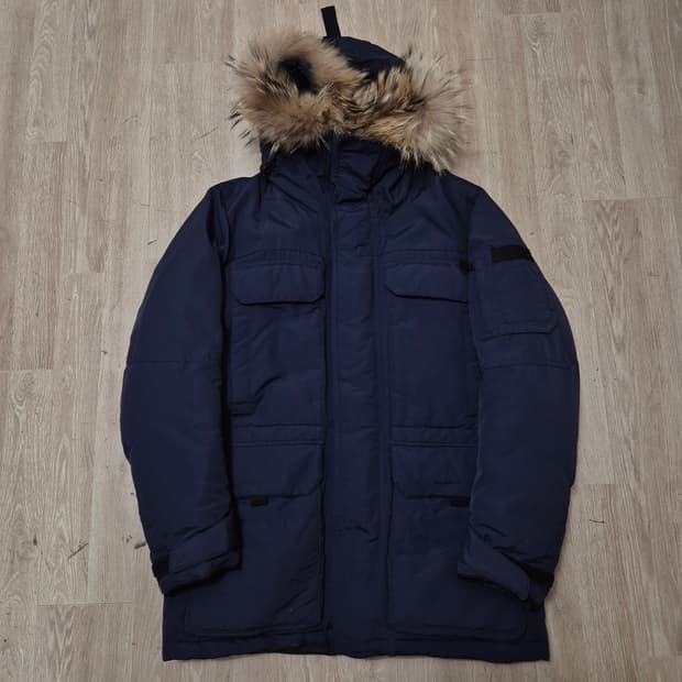 탑텐 아크틱 익스퍼트 덕다운 라쿤퍼후드 패딩 점퍼 L(100)