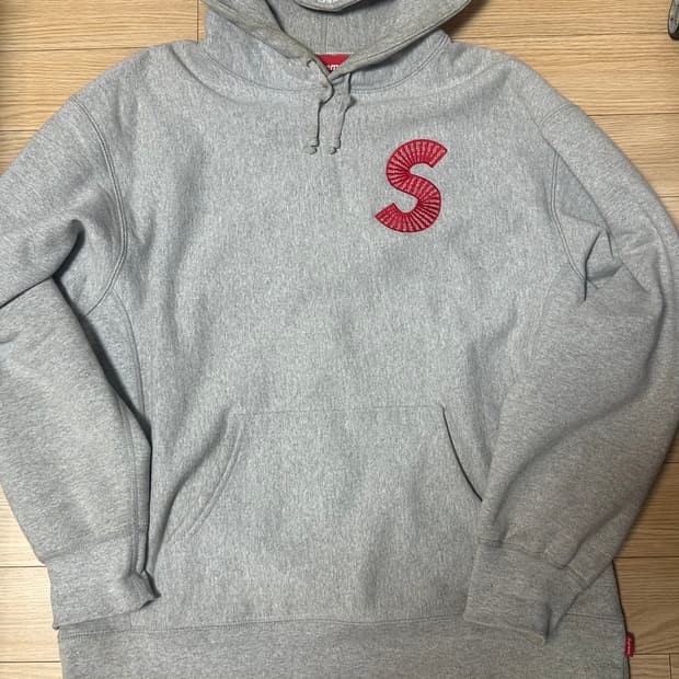 슈프림 20FW S로고 후드티 그레이 L