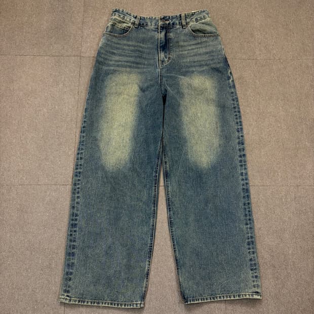 MAISON MINED 메종미네드 워싱 와이드 흑청 