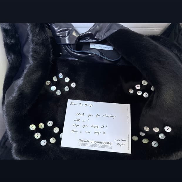 the world is tour oyster oyster fur bag