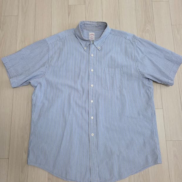 브룩스 브라더스 스트라이프 시어서커 반팔 셔츠 XL