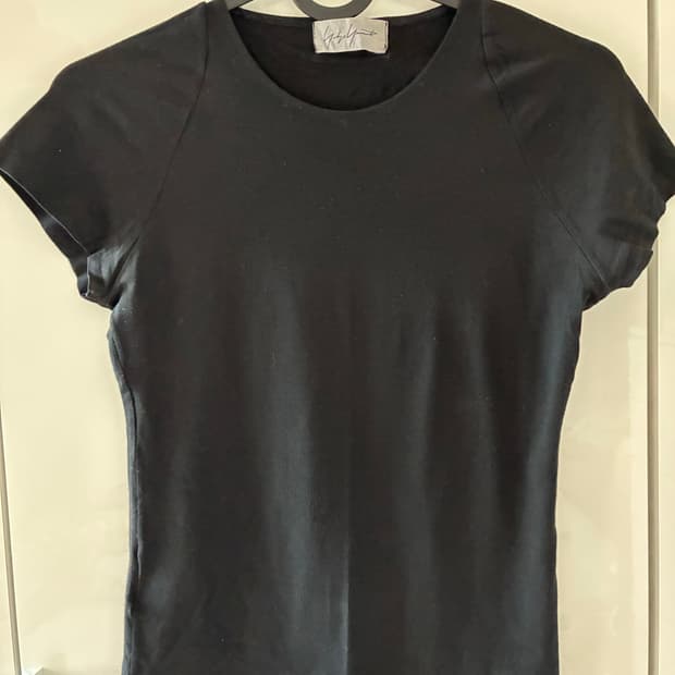 [Yohji Yamamoto] 요지야마모토 블랙 반팔 탑
