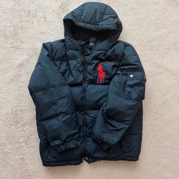 폴로 랄프로렌 레드 빅포니 네이비 패딩