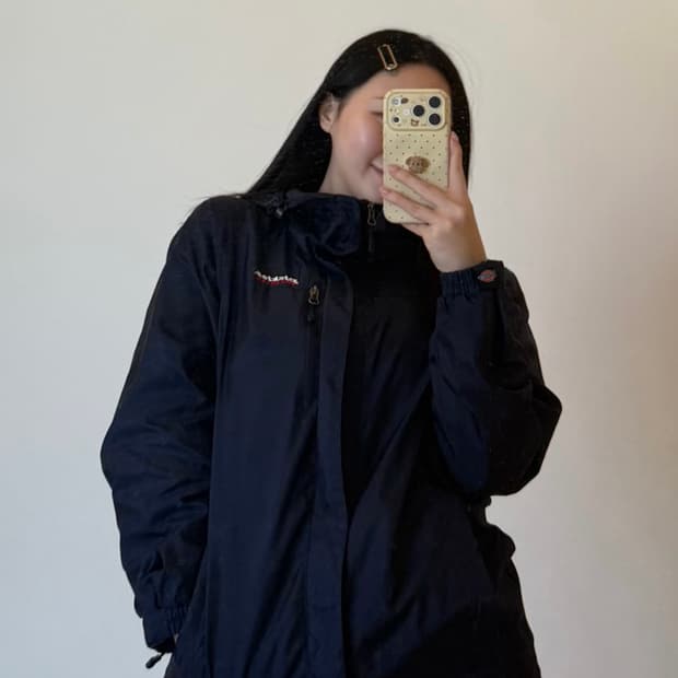 디키즈(Dickies) 집업져지 트랙탑 네이비 