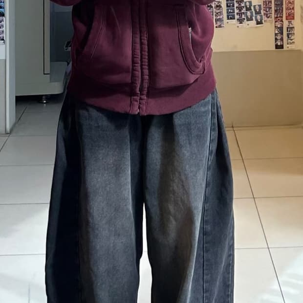 희귀))홀리스터 버건디 체크 후드집업