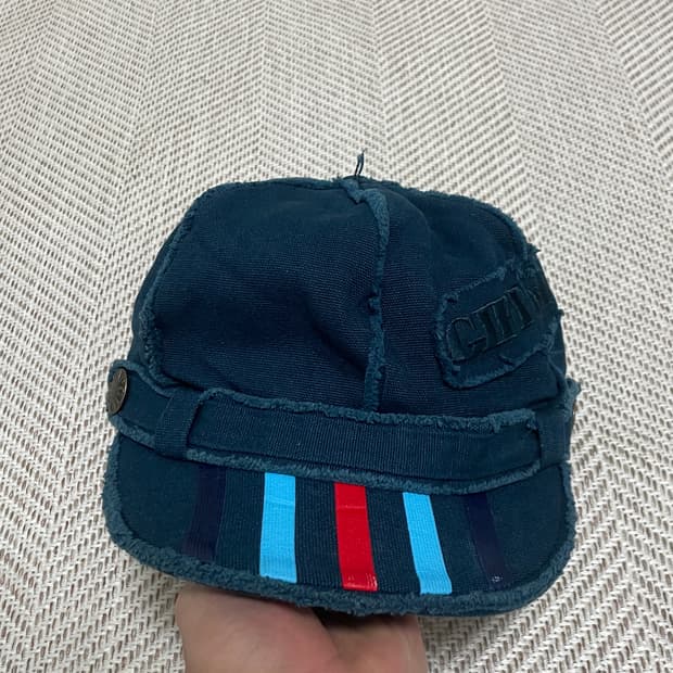 빈티지 y2k 본디지 뉴스보이 데님 캡 J03356
