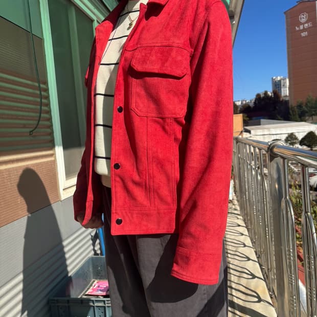 킬시티 스웨이드 레드 자켓