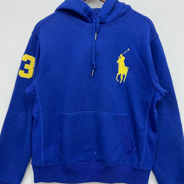 폴로 블루 후드티