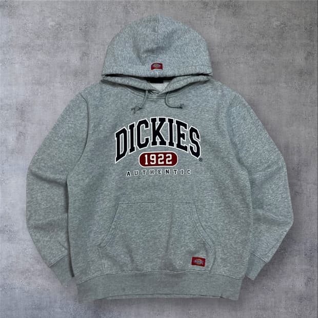 디키즈 스펠아웃 빅로고 그레이 후드티