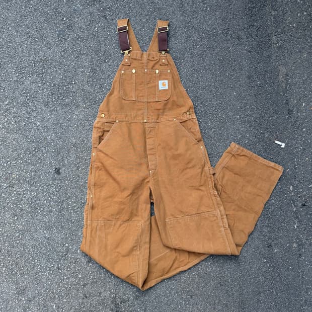 칼하트 된장 더블니 오버롤