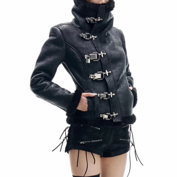 버클 무스탕 자켓