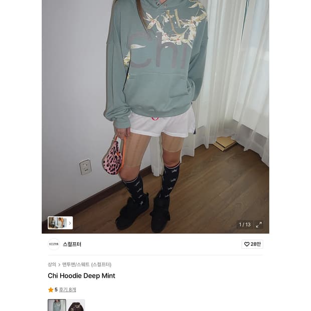 스컬프터 후드 Chi Hoodie Deep Mint