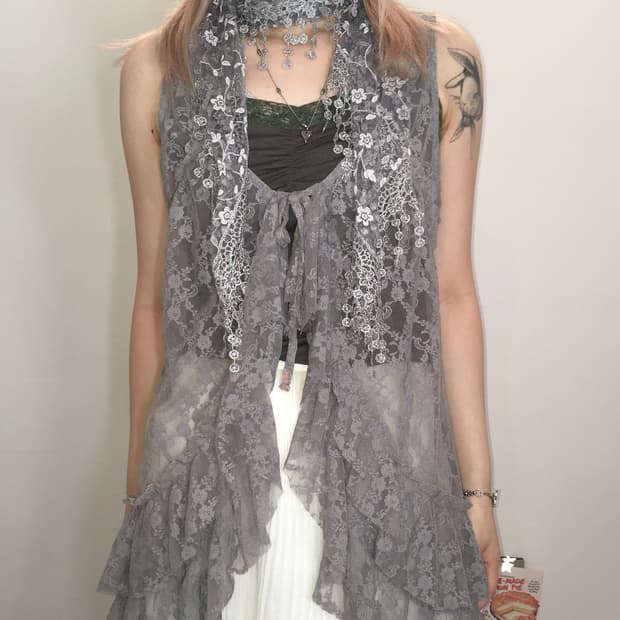 Set) jpn vintage soragrey frill cd+muffl