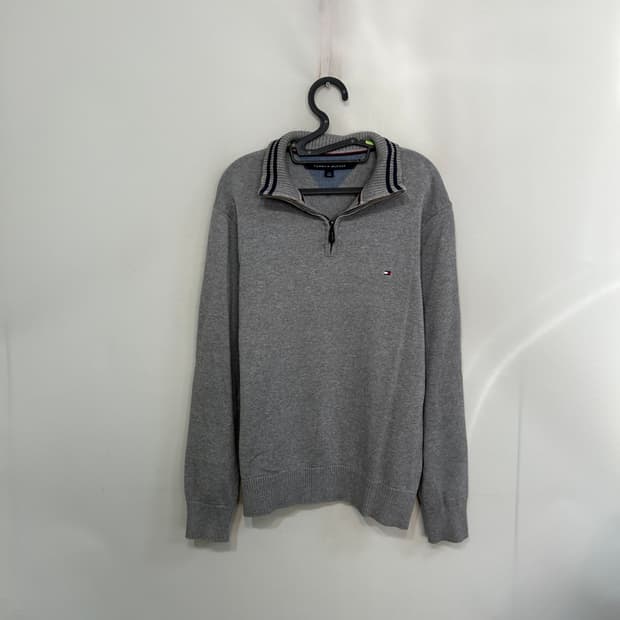 타미힐피거 남성 반집업 니트 L